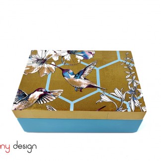 Rectangle lacquer box with bird pattern 12*17*6 cm